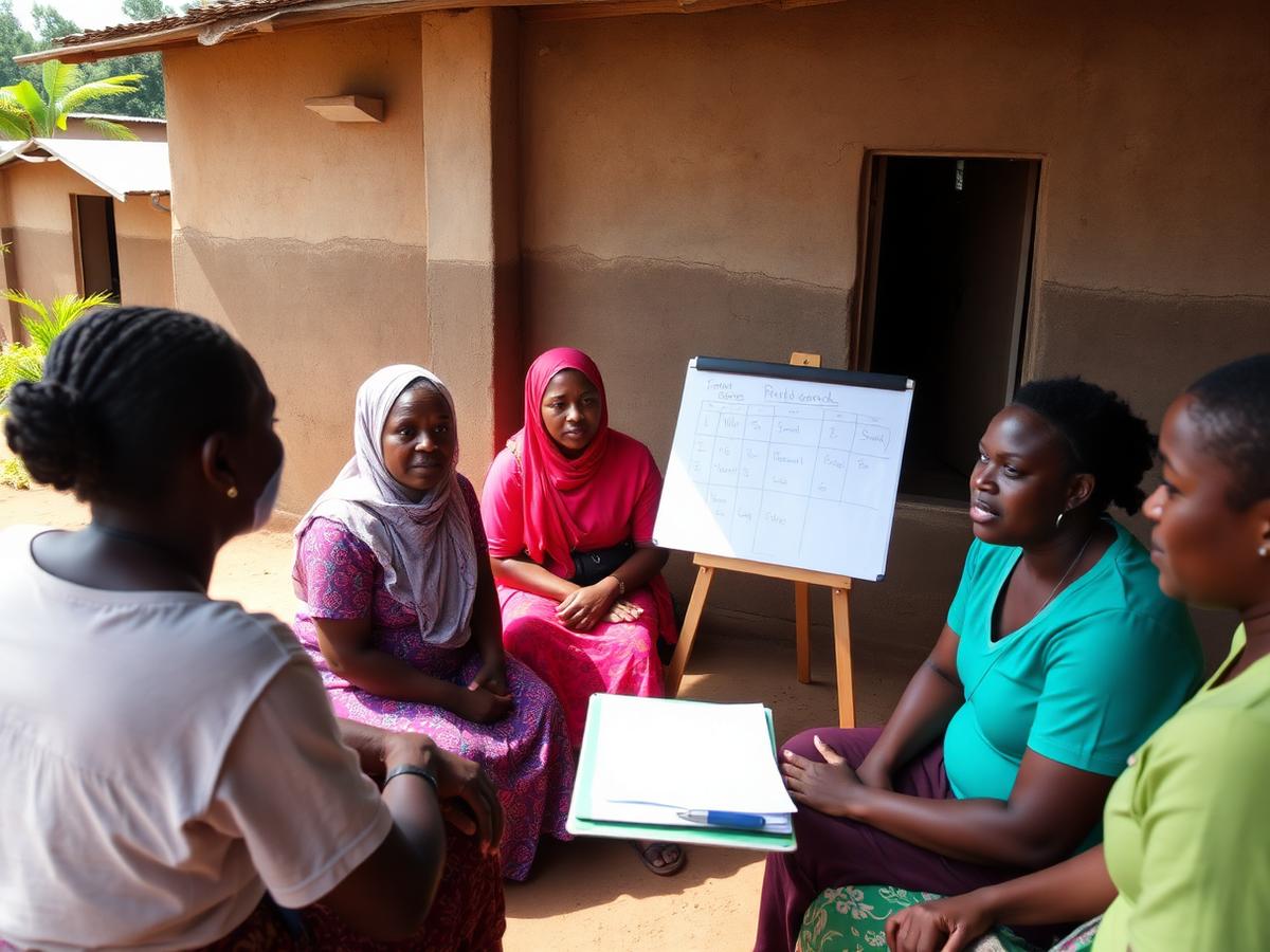 Échange communautaire animé par une équipe de santé en RDC